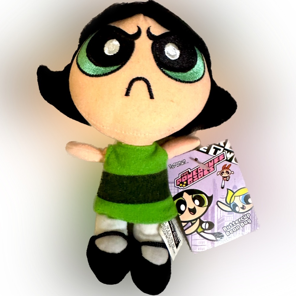 VTG Y2K WARNER BROS POWERPUFF GIRLS BUTTERCUP BEANBAG CARTOON NETWORK PLUSH HERO